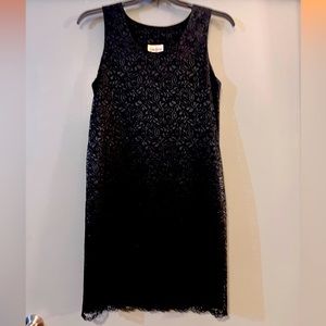 Vintage 60s Neiman Marcus Black Lace Dress Sleeveless Knee Length Size 6